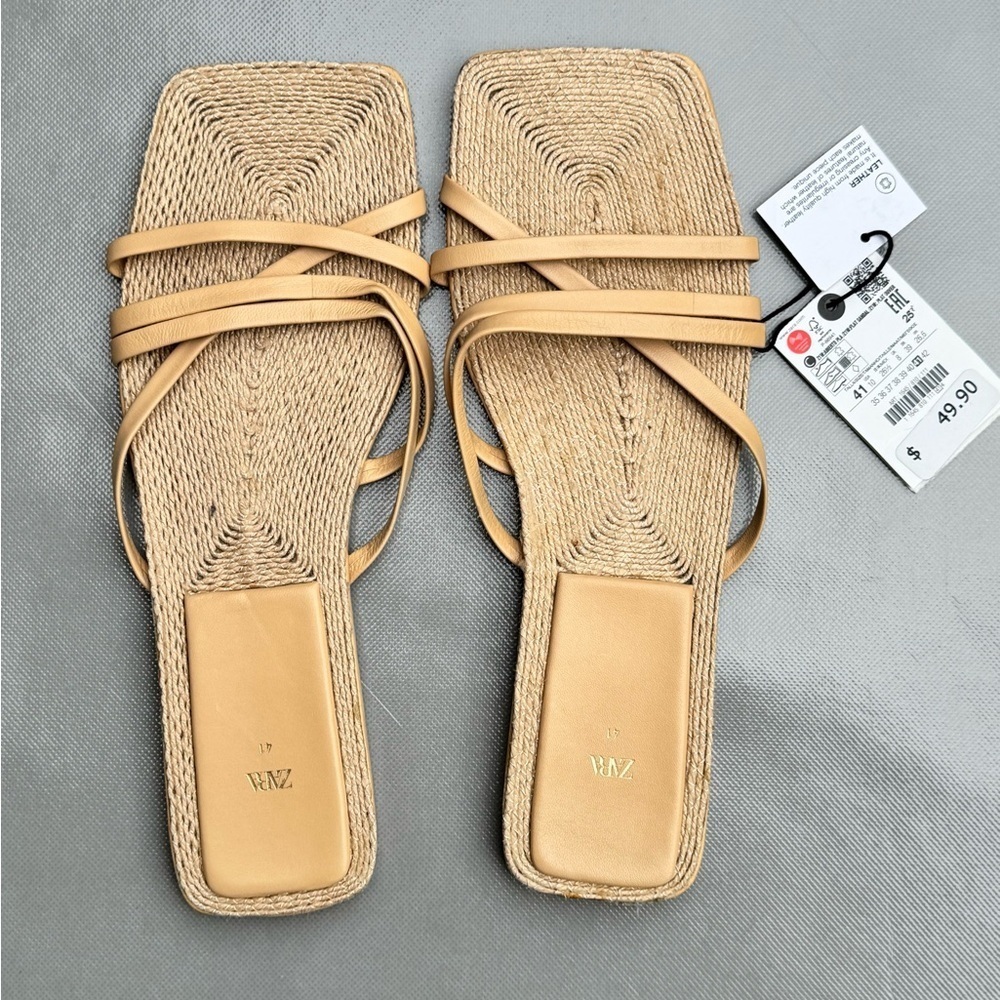 Zara Leather Strappy Sandals - Picture 3 of 5
